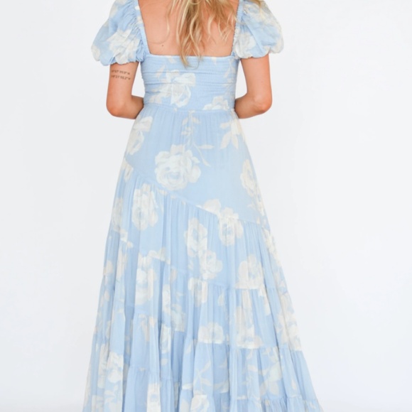 Free People Blue Sundrenched Floral Tiered Maxi Sundress - Picture 7 of 13